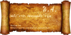 Würth Annamária névjegykártya